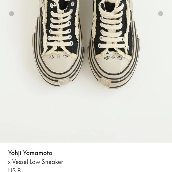 XVessels X Yohji Yamamoto Black and Cream Low Sneakers size 8 W( actual shoes) - Picture 3 of 9